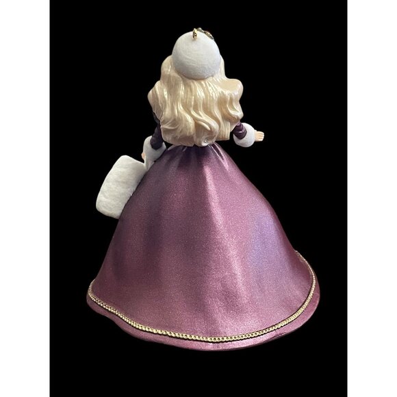 1996 Hallmark Keepsake Christmas Ornament Holiday Barbie Doll #4 Burgundy & Gold - Picture 2 of 6